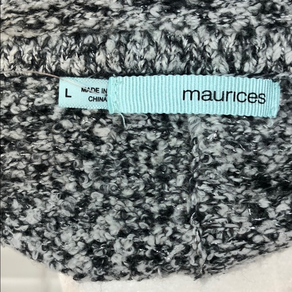 Black/white/gray sweater with silver thread - Picture 5 of 7